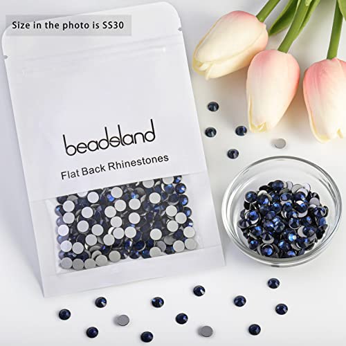 Image of Beadsland 576pcs Flat Back Crystal Rhinestones Round Gems for Nail Art and Craft Glue Fix, Montana, SS30,6.3-6.5mm