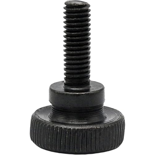 Miniatura 2 de Foyoram 5 unids M8x10mm negro cabeza alta mano tornillo paso doble capa moleteado ajuste mecánico perno clavo