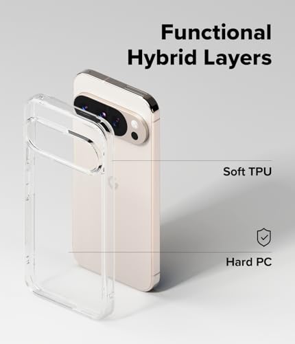 Image of Ringke Fusion Compatible with Google Pixel 10 Pro / 10 Case [Scratch Resistant Hard Back] Slim Transparent Protective Back Cover with Shockproof Bumper - Clear
