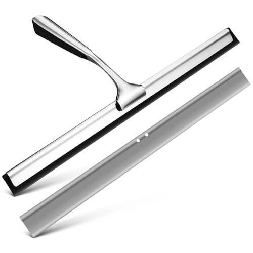 Abaodam 浴室用スク 替え付き さびない素材 軽量ハンドルで持ちやすい 窓やル シャワースクリーン 車窓に対応 強力粘着フック付き収納簡単