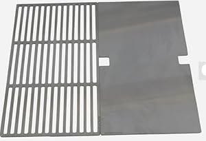 Grillrost + Grillplatte Kombination Edelstahl V2A Ersatzrost passt f. Grills Weber Spirit E-410 Spirit E-425 Spirit EP-425 Spirit EP-435 Spirit SP-435