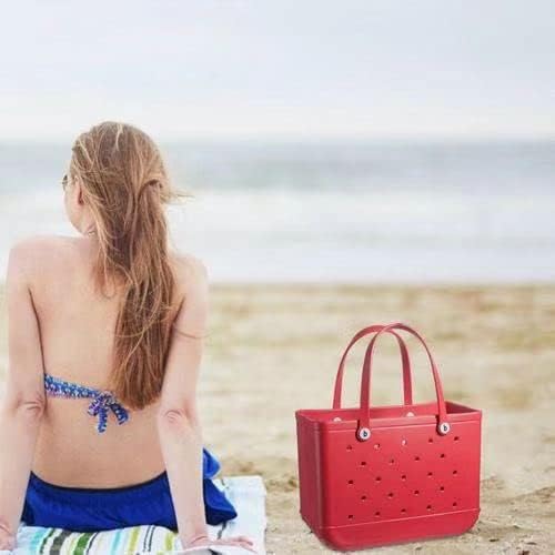 Rubber Beach Bag Waterproof Sandproof Outdoor Travel tote,for Beach,Sports,Market (Leopard Print) - Image 6