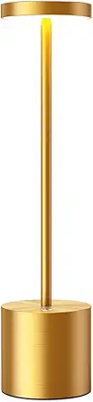 SAKRINGT Cordless Table Lamps Rechargeable-6000mAh Portable Battery Operated LED Table Light for Restaurant Outdoor Gold