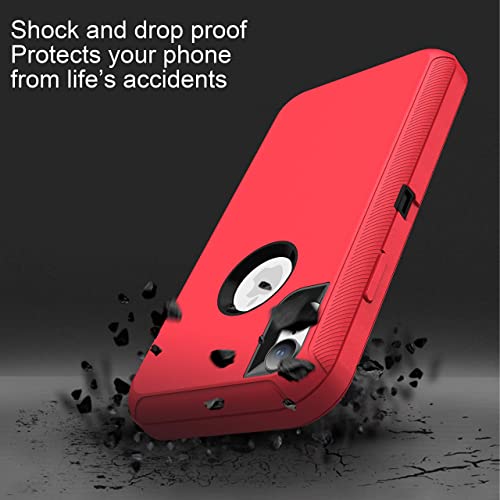Mxx Case Compatible With Iphone Xr, 3-Layer Heavy Duty Bumper Cover Case/Shock Protection/Dust Proof / [Support Wireless Charging] Designed For Apple Iphone Xr (6.1 Inch) - (Red/Black) #TOP4