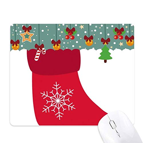 Tapis de souris de jeu de bureau Noël rouge à flocons de neige en caoutchouc antidérapant