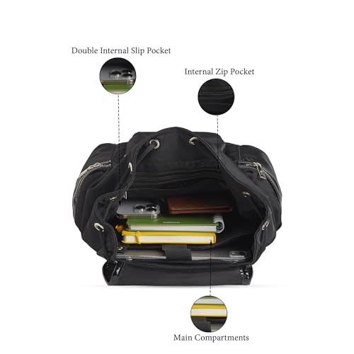Image of Caprese Mars 24L Laptop Backpack Medium | Sleek & Functional Commuter Bag with Multiple Pockets | 2 Compartments with Trolley Sleeve | Stylish Adjustable Strap Travel Backpack for Women