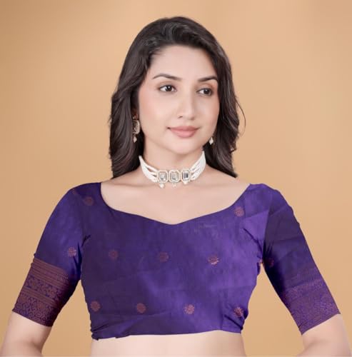Image of Traditional Banarasi Silk 5.50 Meter Saree With 0.8 Meter Unstitched Blouse Piece For Wedding, Family Function, Festival And Special Occasion