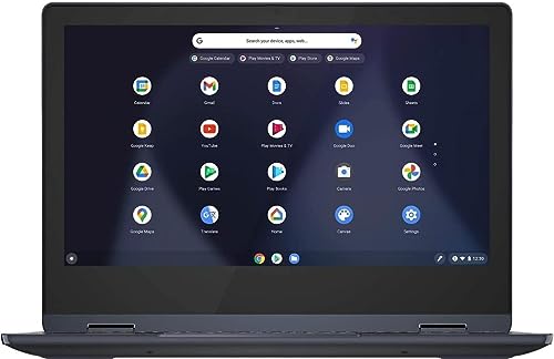 Image of Lenovo 2022 Flex 3 Touchscreen Chromebook, 2-in-1 11.6 inch HD for Business and Student Laptop, MT8183 CPU, 4GB LPDDR3, 64GB eMMC, Webcam, Blue, Chrome OS, 32GB USB Card