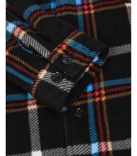 Image of Lisskolo Men's Warm Sherpa Flannel Shirt Jacket Heavy Fleece Lined Plaid Button Up Jackets