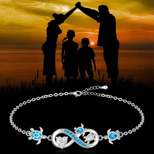 Sea Turtle Gifts for Women Sea Turtle Bracelet for Women Sterling Silver Adjustable Ocean Beach Hawaiian Sea Jewelry Christmas Birthday Gifts4
