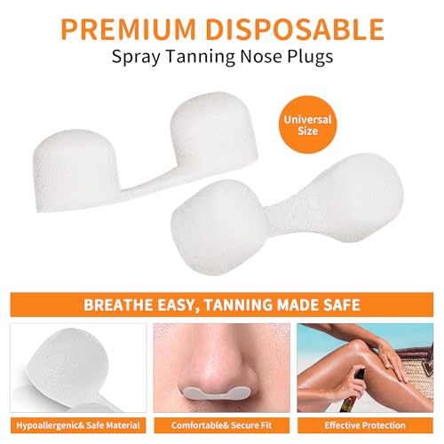 Image of 50 Pcs Tan Spray Tanning Essentials Kit: 10 Each Hair Nets, Nose Plugs, Sticky Feet Pads & Disposable Undergarments, Premium Quality Accessories for Salons, Black