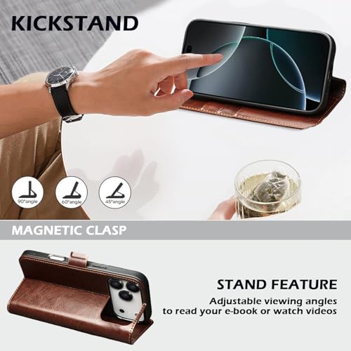 Étui cuir iPhone 17 Air marron idéal pour le bureau et vos déplacements