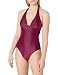 Coastal Blue Women's Swimwear Wrap Halter One Piece Swimsuit
