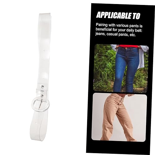 GALPADA Transparent PVC Waist Belt for Women Lightweight Breathable Dress Accessory Casual Skirt Pants Strap with Acrylic D Ring Buckle3