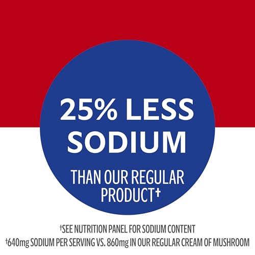 Image of Campbell's Condensed 25% Less Sodium Cream of Mushroom Soup, 10.5 oz Can (Pack of 4)