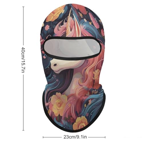 Balaclava para hombre y mujer, máscara completa para esquí y ciclismo con diseño de caballo y flores miniatura 2