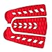 rockible 3Pcs Surf Traction Pad for Shortboards, Longboards, and Skimboards, Red
