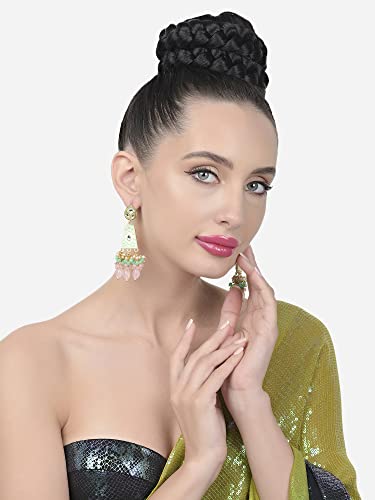 Meenakari Kundan & Cluster Crystal Drop Earring For Women