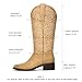 Bouwno Western Apricot Cowboy Boots for Women Embroidered Square Toe Pull on Yellow Cowgirl Boots Women Chunky Heel Fashion Knee High Fall Boots for Country Music Festival
