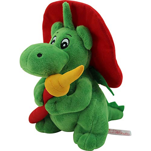 Sweety Toys 11025 Drache XL GRISU 20 cm mit Feuerwehrschlauch Feuerwehr Maskottchen Plüsch ca. 20 cm