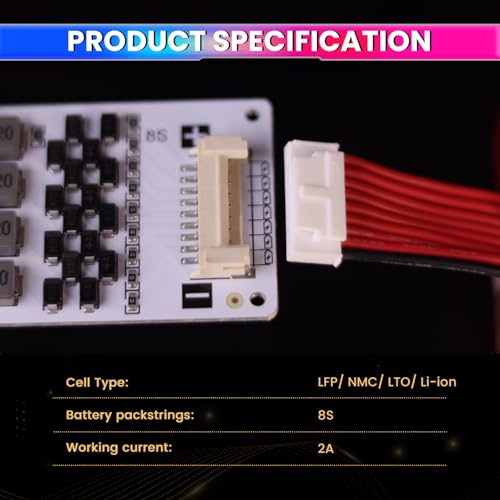 Image of amiciSolar 8S 2A Active Balancer Board for LFP LiFePO4 Lithium Li-ion Lipo LTO Battery Packs - Inductive Energy Equalization for 3.0V~4.2V Cells, Efficient Voltage Balancing