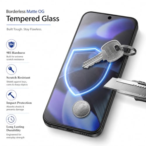 Image of FIRST MART Borderless Matte Tempered Glass for Google Pixel 9 & Pixel 9 Pro, 2 Pack | Anti-Glare, Anti-Fingerprint, Full Adhesive, Smooth Touch, Case-Friendly