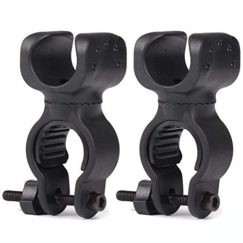 Bike Flashlight Mount [2 Pack] Handlebar Light Holder Mount Bicycle Mounting Bracket Flashlight Holder Torch Clip 360º Rotation Bicycle Front Torch Mount LED Headlight Holder