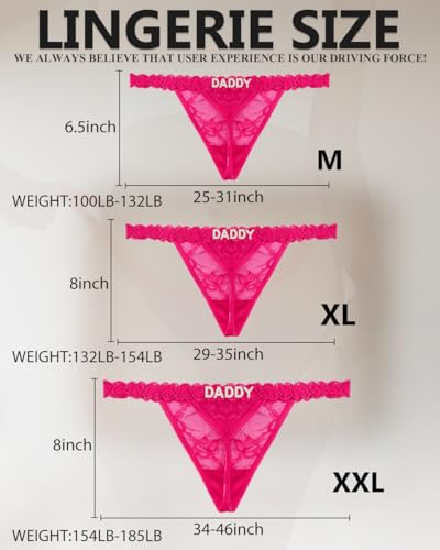 Image of Sexy Underwear for Women Lace Panties Sexy Thong with Funny Rhinestone Letters for Couple Gifts