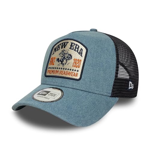 Casquette New York Yankees New Era A Frame Trucker ajustable noire et blanche