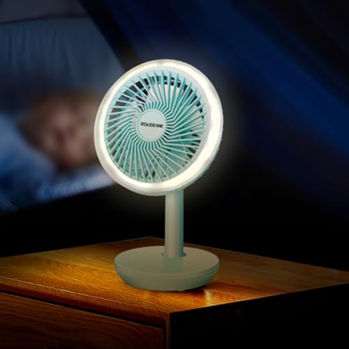 Ventilador de Escritorio Recargable de 2400 mAh con Luz LED de Techo para Camping 6