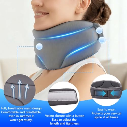 Nackenstütze für Nackenschmerzen, Neck Support gegen Schnarchen, Halskrause Mensch für Schlaf & Alltag, Weiche Schaumstoff-Halskrause verstellbar, Druckentlastung Wirbelsäule, für Damen und Herren