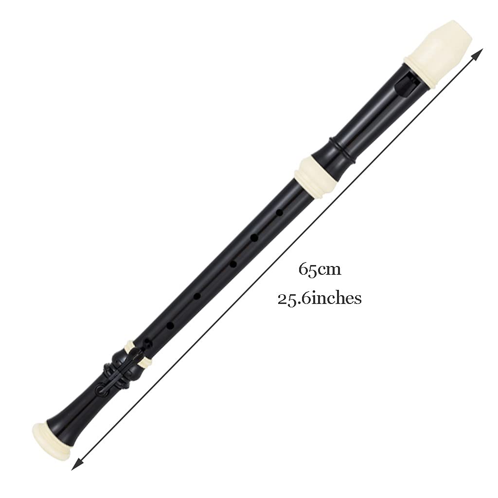 Blockflöten Blockflöte Lernen Erwachsene Tenor Barock 8-Loch Profi-Blockflöte, C-Tune Britische ABS-Flöte, 3-teilig, Mit Reinigungsstift Für Aufbewahrungstaschen (Color : Black, Size : Baroque C)