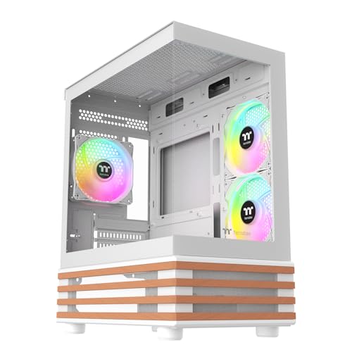 Thermaltake View 170 WS ARGB�A�}�C�N���V���[�V�A�{�g���E�b�h�g�����A3x120mm ARGB Lite�t�@���t���A340mm GPU�N���A�����X�A160mm�G�A�N�[���[�ő卂���AmATX/mITX�ASnow�ACA-1Z4-00M