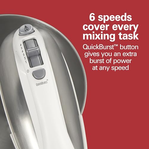 image for Hamilton Beach Classic Stand and Hand Mixer, 4 Quarts, 6 Speeds with Q