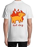 Hod Dog Minimalistic Cute Doge Funny Art T-Shirt Polo Homme en Coton Medium
