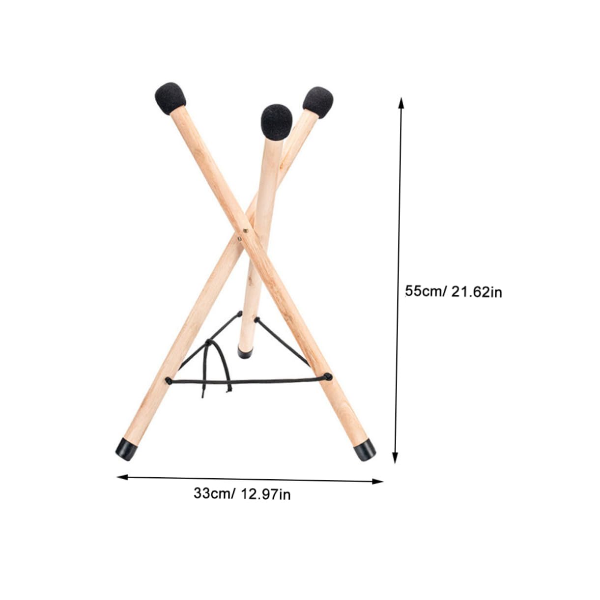 Yardwe Adjustable Hand Pan Drum Stand Tongue Drum Floor Holder Wooden Stand Rope for Bracket
