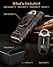 FANKAI Cigar Case, Travel Humidor Box with Cigar Cutter,Portable Cigar Storage Box Cedar Wood Lined,V-Cut Guillotine with Cigar Draw Enhancer Tool Needle, 2 Cigar Holder (cigar case with V cutter)