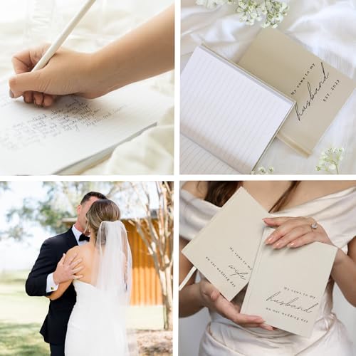 Image of Wedding Vow Books His and Hers 2 Pack Linen Hardcover Vow Book Set