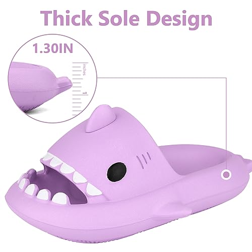 Image of Kids Shark Cloud Slides | Toddler Boys Girls Shower Slippers | Boys Girls Cute Cartoon Fish Flip Flops | Beach Pool Home Sandals | Quick Dry Non-Slip