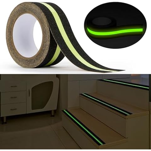 CARGEN Anti Skid Tape with Glow in The Dark, Heavy Duty Stair Safety Strips Non Slip Tape for Outdoor or Indoor Steps, 2 Inch x 16.4 Feet Cover