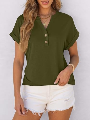ANRABESS Women's Casual Henley V Neck Tops