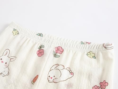 Image of Hupohoi Big Girls Button Down Pajama Set 3pcs Short Sleeve Long Pants with Shorts Crepe Wrinkled Fabric Sleepwear Nighty