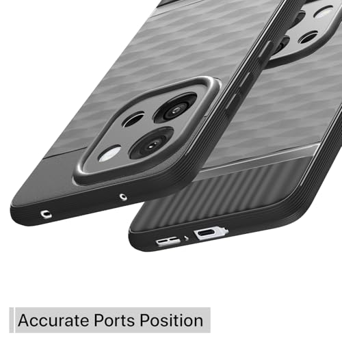 Image of Pikkme Back Cover for OnePlus 13S 5G Camera Protection 3D Hexa Cube Design Silicone Protective Bumper Case (Black)