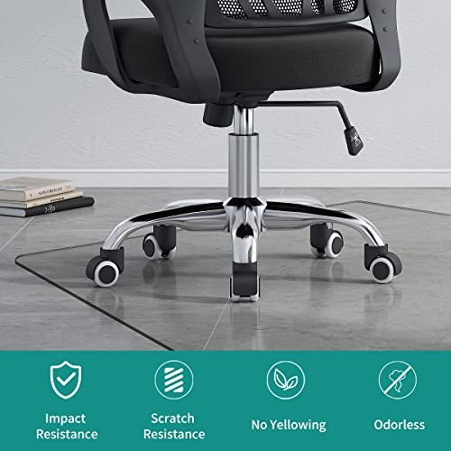 Tinytimes Glass Chair Mat For Carpet Or Hard Floor Tempered Glass Glass Table Top Table Mat Square 36" X 46", Transparent #TOP3