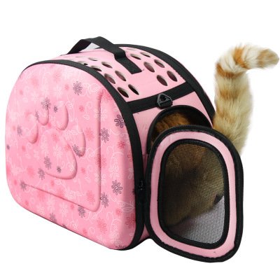 Image of Foldable Pet Dog Cat Carrier Cage Collapsible Travel Kennel - Portable Pet Carrier Outdoor Shoulder Bag for Puppy Dog Cat Small Medium Large Animal (M, Pink)