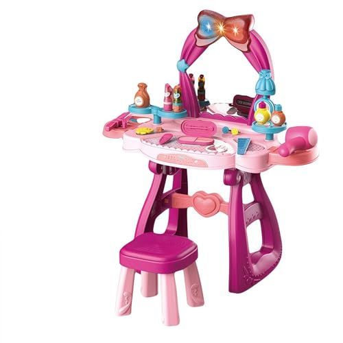 Ziuuihuドレッサー 子供 子供 ドレッサー お化粧セットおもちゃ ドレッサー おもちゃ ドレッサー 小さい化粧台 ままごと ドレッサー おもちゃ 姫系 コスメ メイクアップセット ごっこ遊び おもちゃドレッサー キッズ 椅子付き 知育玩具 女の子 お