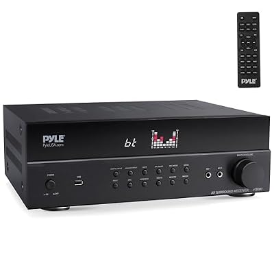 Pyle Bluetooth Home Theater Receiver Hi Fi Stereo System - 7.2 Channel Surround Sound Amplifier Entertainment System with ARC Support, MP3/USB/DAC/FM Radio, PMPO: 1200MAX - PT885BT