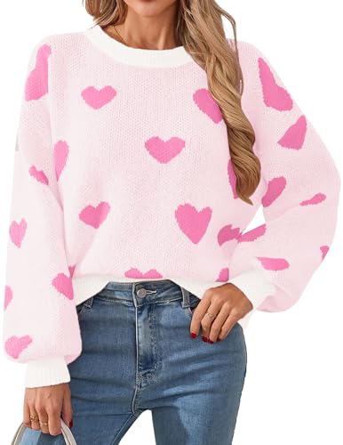 Libsorge Womens Valentine Heart Sweater 2026 Valentines Day Trendy