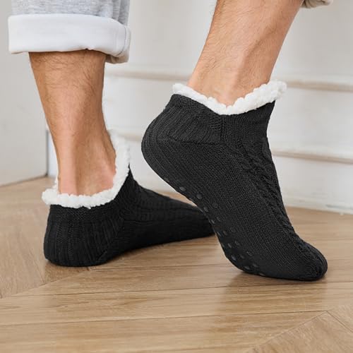Slipper Socks Winter Warm Cozy Fuzzy Thermal Thick Fluffy Socks With Grips Non Slip 6