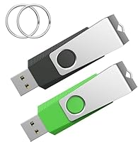 USB Stick 8GB 2 Pack, Wooolken USB Flash Drive 2.0 Thumb Drives Memory Stick with LED Light and Lanyards for Storage and Backup (Black Blue)